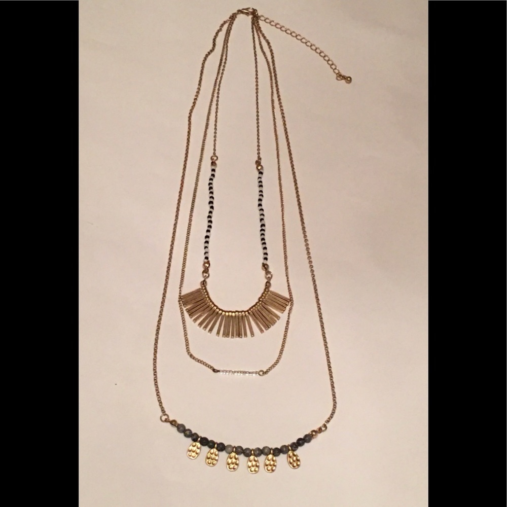 Necklace - 3 Strand Boho Style.